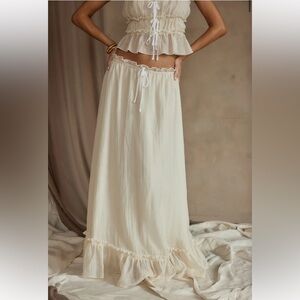 12th Tribe Cream Maxi Skirt
